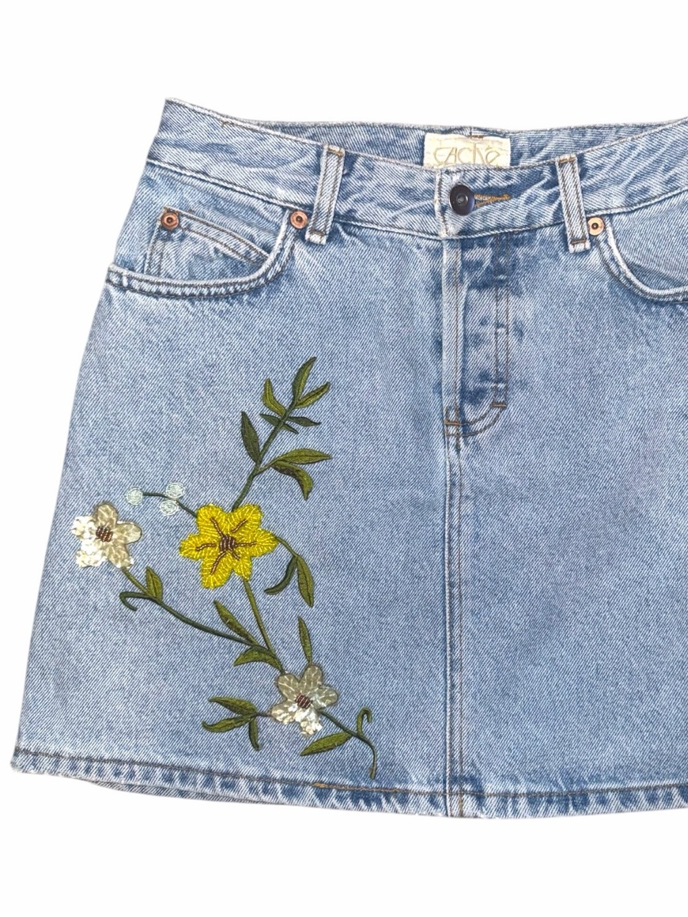 Y2K Vintage Cache Beaded Embellished Mini Skirt